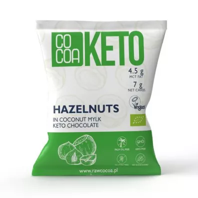 Cocoa Orzechy laskowe w czekoladzie keto z olejem mct 70 g Bio