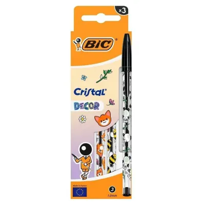 Bic D�ugopis Cristal Kawaii 1mm czarny