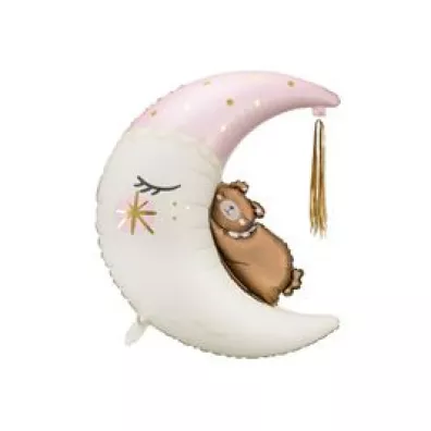 PartyDeco Balon foliowy Mi� na ksi�ycu 80x98cm