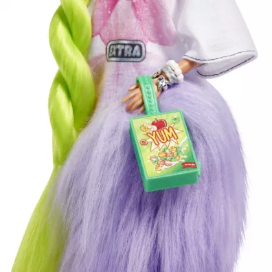 Barbie Extra Lalka Biaa tunika/Neonowe zielone wosy HDJ44 Mattel