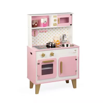 Dua kuchnia drewniana z dwikiem i 6 akcesoriami Candy Chic Janod