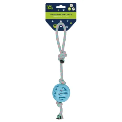 Zabawka dla psa Szarpak 40 cm z pi�k� niebieski TRIK&ROLL 560710