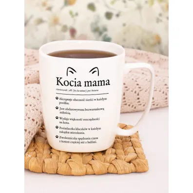 Nadwyraz.com Kubek ceramiczny bia�y Kocia mama