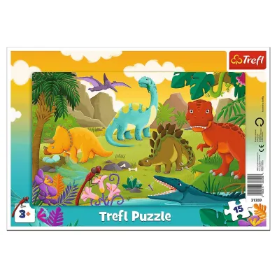 Puzzle ramkowe 15 el. Dinozaury Trefl