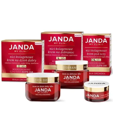 Janda Zestaw prezentowy Nici kolagenowe 60+: krem na dzie� dobry, krem na dobranoc, krem pod oczy 2 x 50 ml + 15 ml