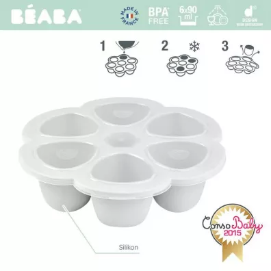 Beaba Silikonowy pojemnik do mroenia Light mist 6 x 90 ml