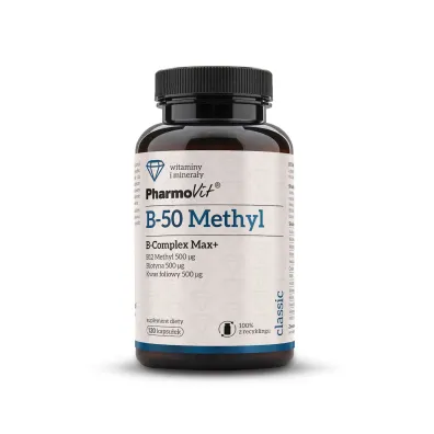 Pharmovit B-50 Methyl B-complex Max+ Suplement diety 120 kaps.