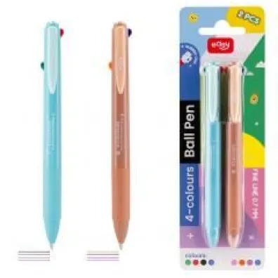 Easy Stationery D�ugopis automatyczny czterokolorowy 2 szt EASY