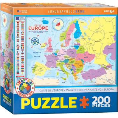 Puzzle 200 el. Smartkids Map of Europa Eurographics