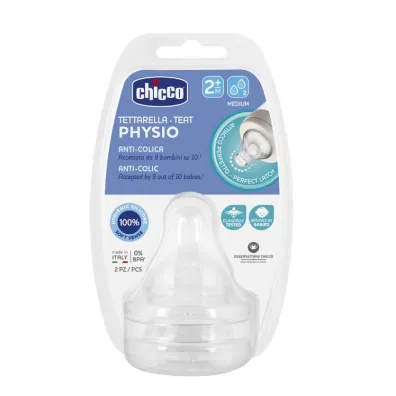 Chicco Physio Smoczek antykolkowy na butelk� przep�yw �redni 2 m+
