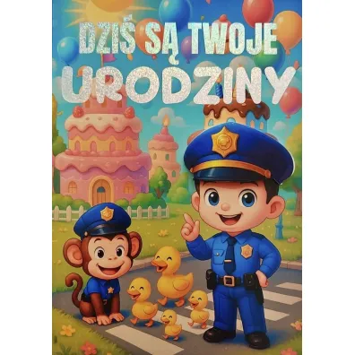 Yeku Karnet Urodziny ch�opiec policjant