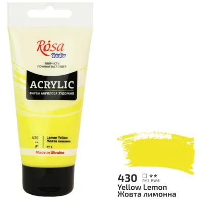 Rosa Farba akrylowa lemon yellow 430 75ml
