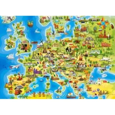 Puzzle 100 el. Mapa Europy Castorland