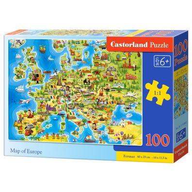 Puzzle 100 el. Mapa Europy Castorland