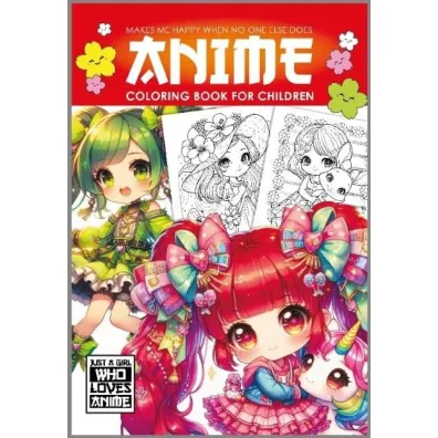 Kolorowanka A4 Anime Dla Dzieci czerwona
