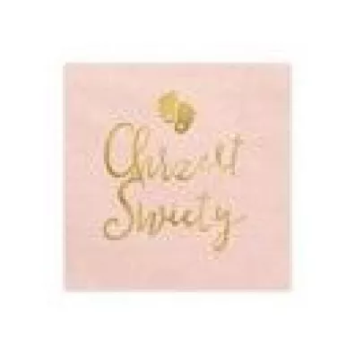 PartyDeco Serwetki Chrzest jasny r�owy 33x33cm