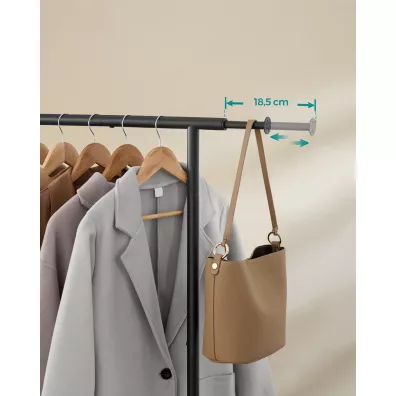 Songmics Mobilny wieszak na ubrania 156 cm czarny