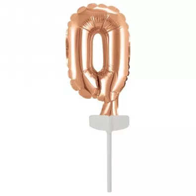 Amscan Balon foliowy mini cyfra 0 r�owe z�oto 7,5x12cm