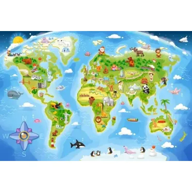 Puzzle 40 el. Mapa �wiata Castorland