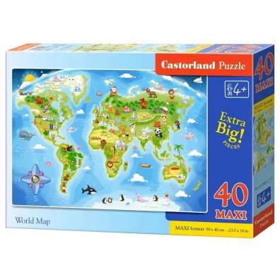 Puzzle 40 el. Mapa �wiata Castorland