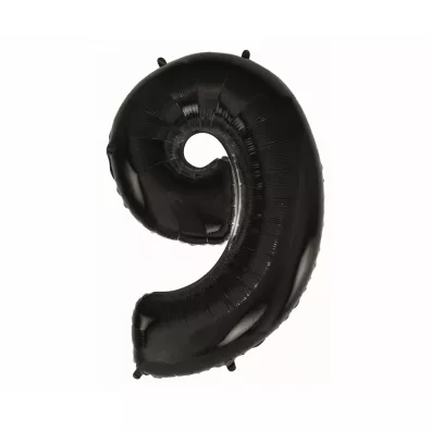 Godan Balon foliowy cyfra 9 czarny 92cm