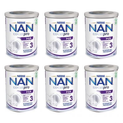 Nestle NAN EXPERTpro HA 3 Produkt na bazie mleka junior dla dzieci powyej 10. miesica Zgrzewka 6 x 800 g