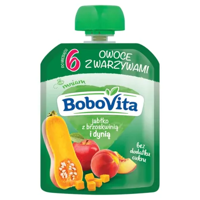 BoboVita Mus jab�ko z brzoskwini� i dyni� po 6. miesi�cu 80 g