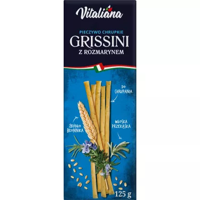 NaturaVena Paluszki chlebowe Grissini z rozmarynem 125 g