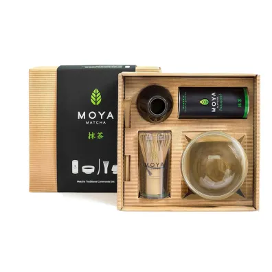 Moya Matcha Zestaw ceremonialny do matchy ze szklan� czark� 700 g Bio