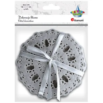Titanum Filcowe podk�adki a�urowe szare 4 szt.
