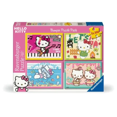 Puzzle dla dzieci 4x100 el. 2D Hello Kitty zestaw Ravensburger