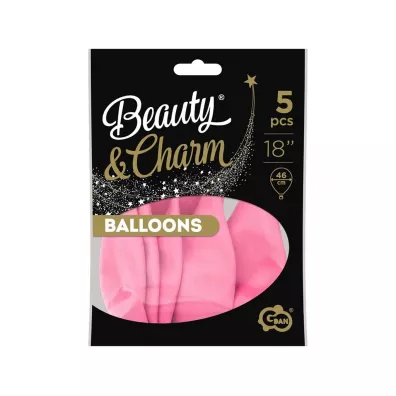 Balony Beauty&Charm pastelowe rowe 5 szt.