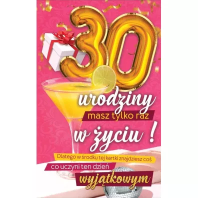 Yeku Karnet Urodzinowy 30 + naklejka