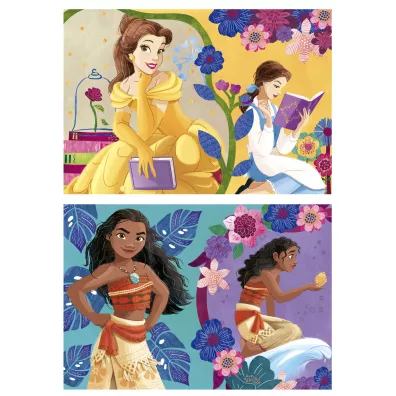 Puzzle drewniane 2x25 el. Pi�kna i Bestia, Vaiana: Skarb Educa