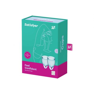 Satisfyer Feel Confident Menstrual Cup zestaw kubeczkw menstruacyjnych Light Blue 15 ml + 20 ml