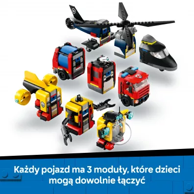 LEGO City Zestaw z helikopterem, wozem stra�ackim i �odzi� podwodn� 60462