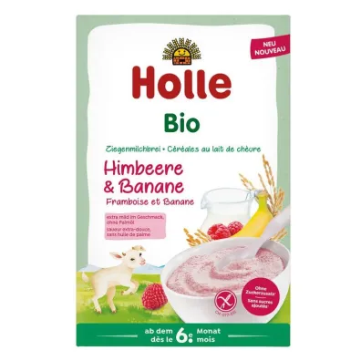 Holle Kaszka ry�owa mleczna malinowo-bananowa bezglutenowa od 6 miesi�ca 200 g Bio