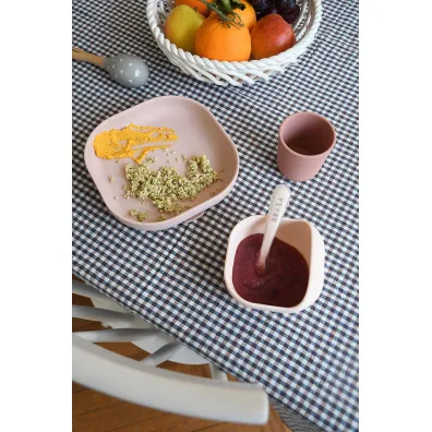 Beaba Komplet naczy� z silikonu z przyssawk� Cotton candy