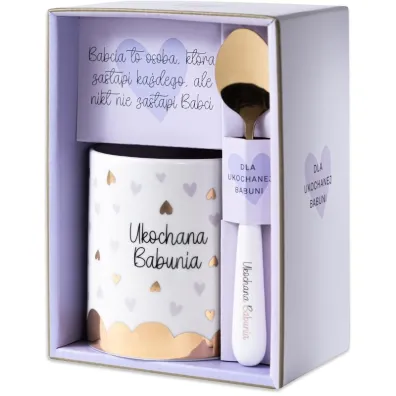 Be-Happy Gifts Zestaw Kubek+�y�ka dla Babci - Ukochana Babunia