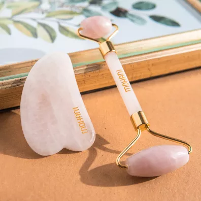 Gua sha pytka do masau z rowego kwarcu Mohani