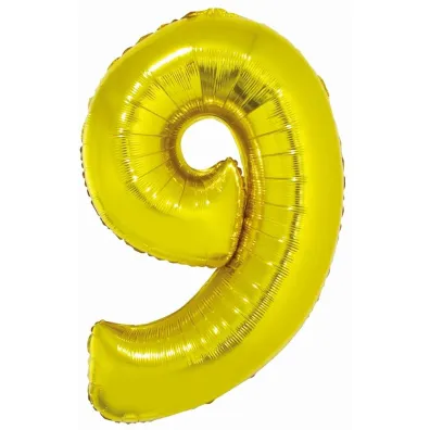 Godan Balon foliowy cyfra 9 z�ota Smart 76cm