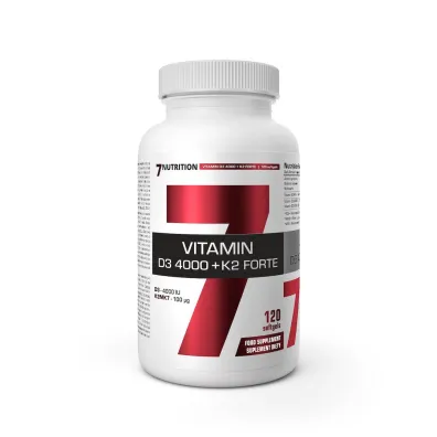 7Nutrition Vitamin D 4000 + K2 Forte - Witamina D 4000IU + K2 1000 mcg Forte suplement diety 120 kaps.