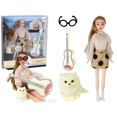 LeanToys Lalka Emily z gitar�, kotkiem i akceroriami