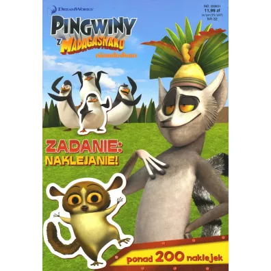 Pingwiny z Madagaskaru. Zadanie: naklejanie!