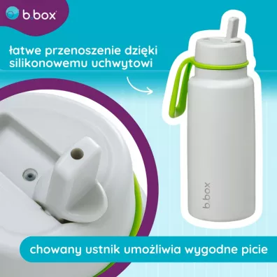 b.box Butelka termiczna ze sk�adanym ustnikiem – termos ze stali nierdzewnej Lime Time 1 l