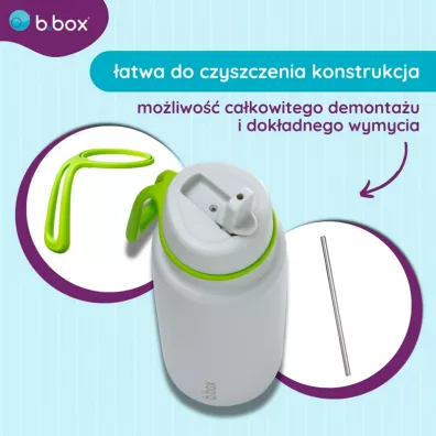 b.box Butelka termiczna ze sk�adanym ustnikiem – termos ze stali nierdzewnej Lime Time 1 l