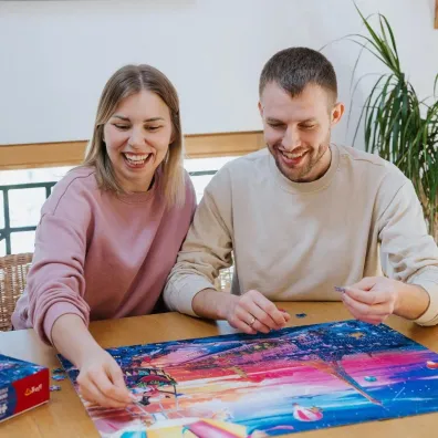 Puzzle 1000 el. Mickey i Minnie w Pary�u Trefl