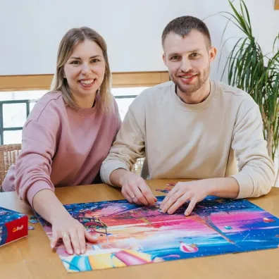 Puzzle 1000 el. Mickey i Minnie w Pary�u Trefl
