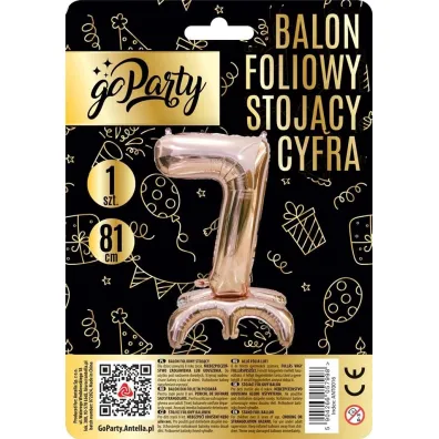 GoParty Balon foliowy stoj�cy 7 rose gold 81cm