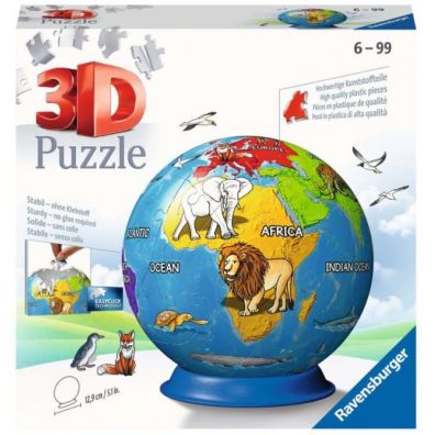 Puzzle 3D 72 el. Dziecinny globus Ravensburger